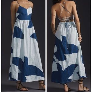 Anthropologie The Odells V-neck Linen Blend Dress, Size XS